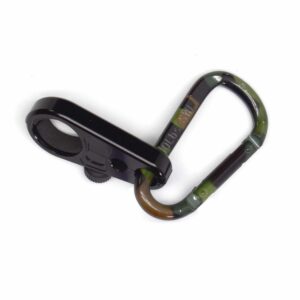 Close-up of the Clamp on Carabiner Clip to hang mount nearly anything to your Swamp Stick