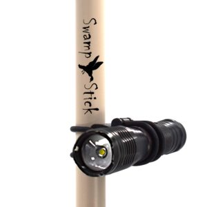 OLIGHT universal flashlight holder mounted to the Swamp Stick